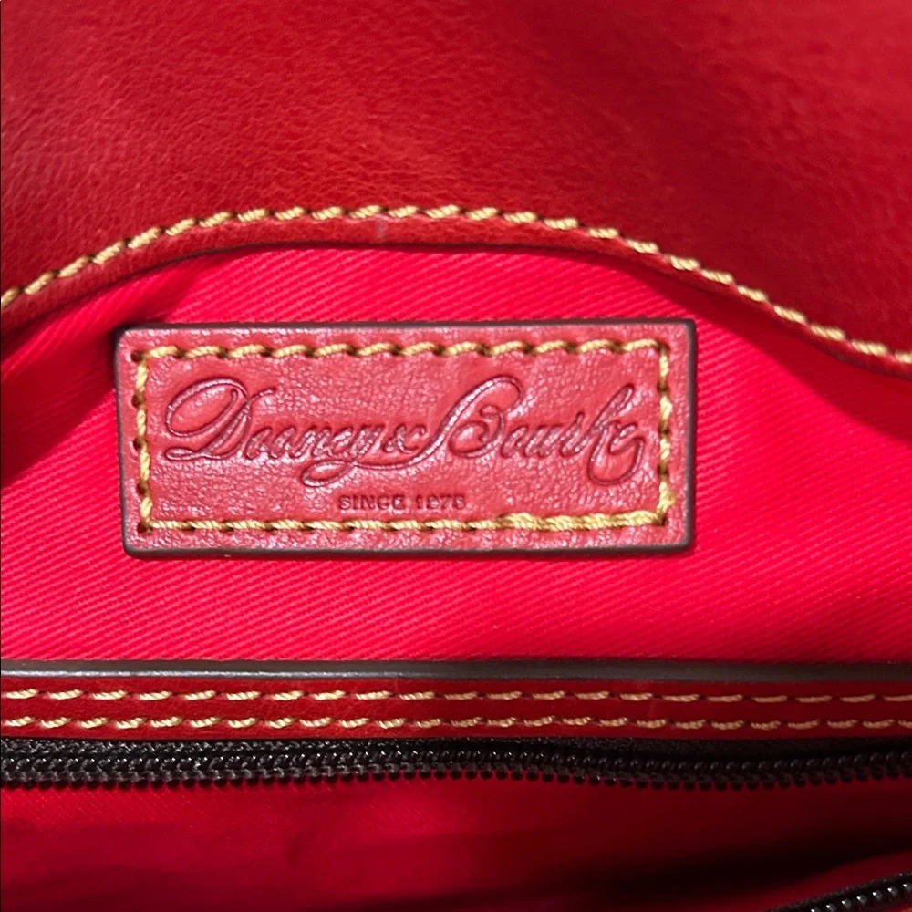 Dooney & Bourke Red Leather Shoulder Bag - Picture 6 of 9